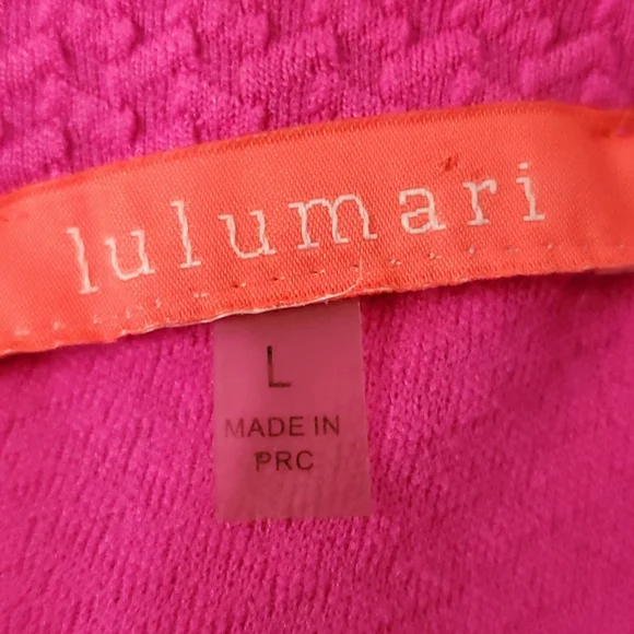 LULUMARI HOT PINK LARGE EMBROIDERED CROP TOP - Picture 5 of 6